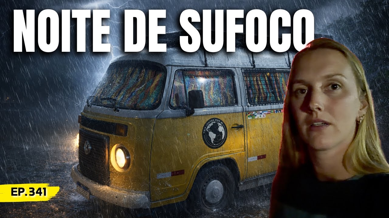 Noite de Chuva Forte, Vento e Ruas Alagadas | Vivendo em uma Kombi Motorhome | Ep.341