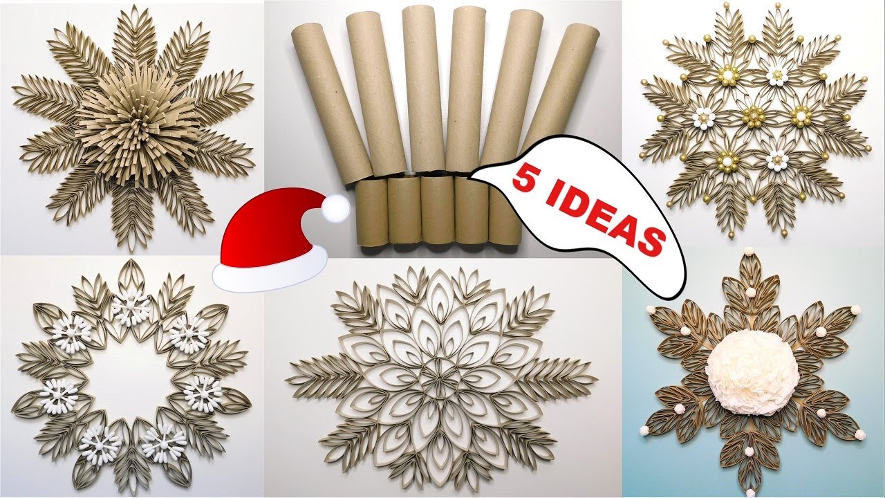 Easy Toilet Paper Roll Reuse Crafts ♻️ 5 Winter Decoration DIY Ideas ❄️ Handmade Wall Hangings