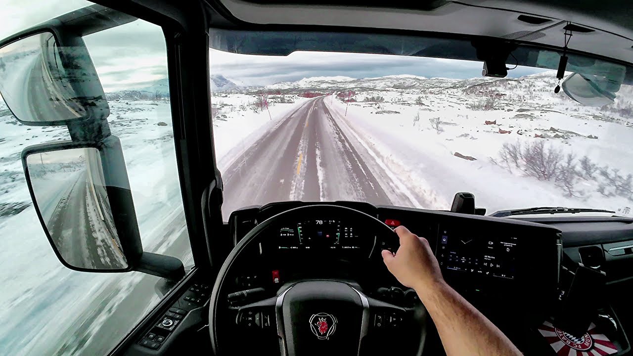 POV Driving Scania 590S V8 - real Nordic Horizons(Bjornfjell)