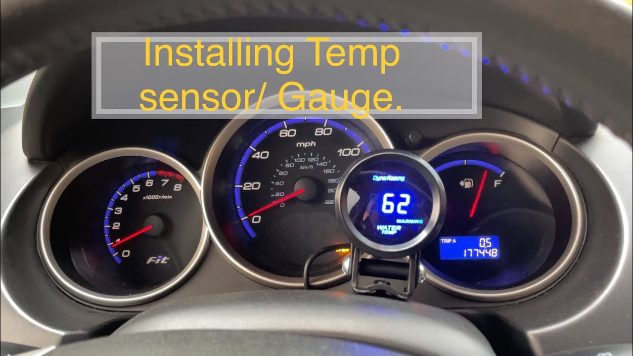 Coolant temperature sensor adapter and Gauge on my Honda FIT Gd3