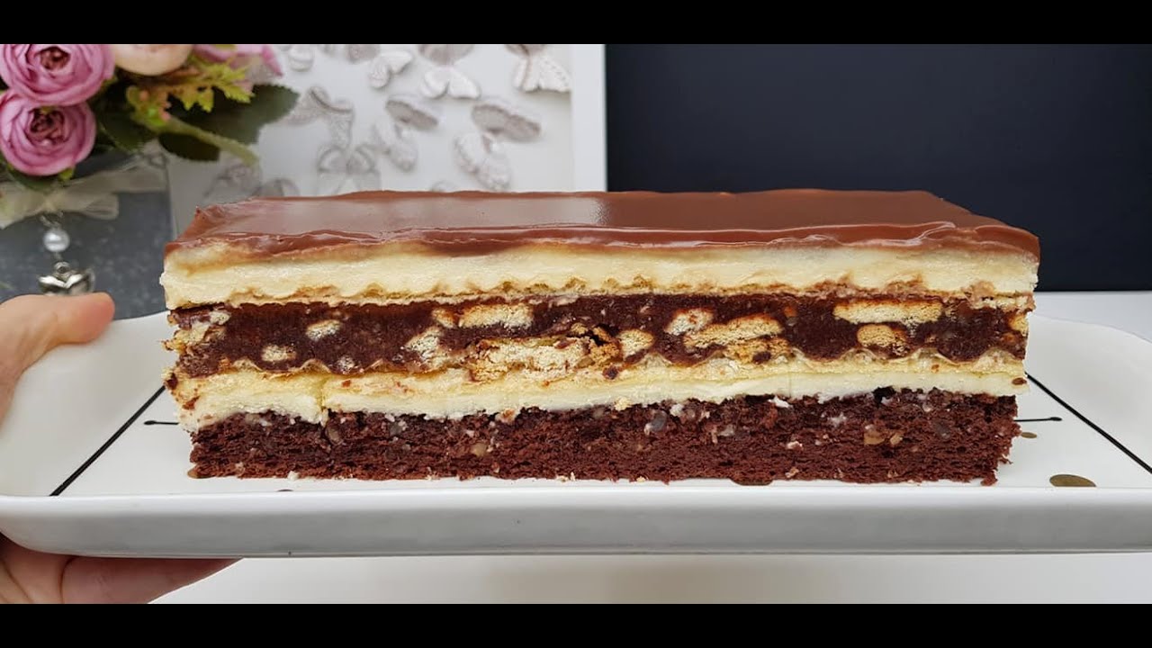 Prăjitura Ranya - cu cremă de vanilie & cremă de biscuiți în foi lica | Pasiune & Savoare