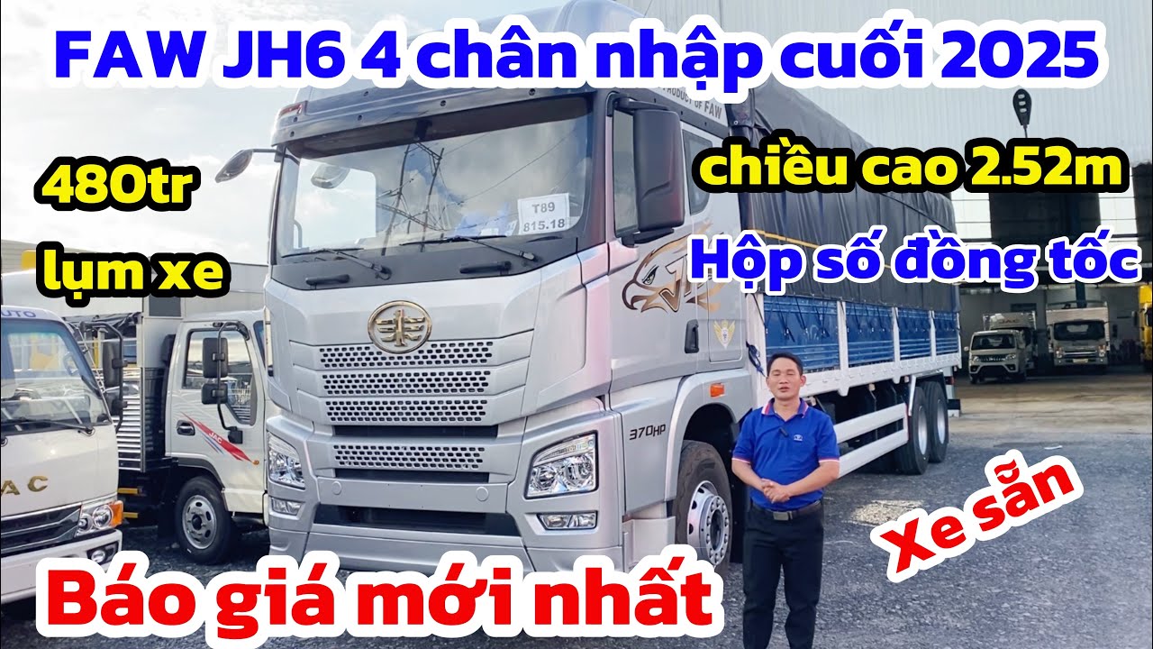 Báo giá xe FAW JH6 4 chân nhập khẩu Quý Cuối 2025 | xe tải faw 4 chân 17.8 tấn thùng 9m7 cao 2m52