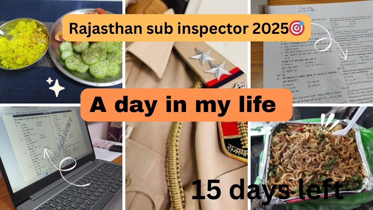 Rajasthan sub inspector 🎯| my daily routine| Study vlog 📚|#studyroutine #dailyvlog #examstrategy