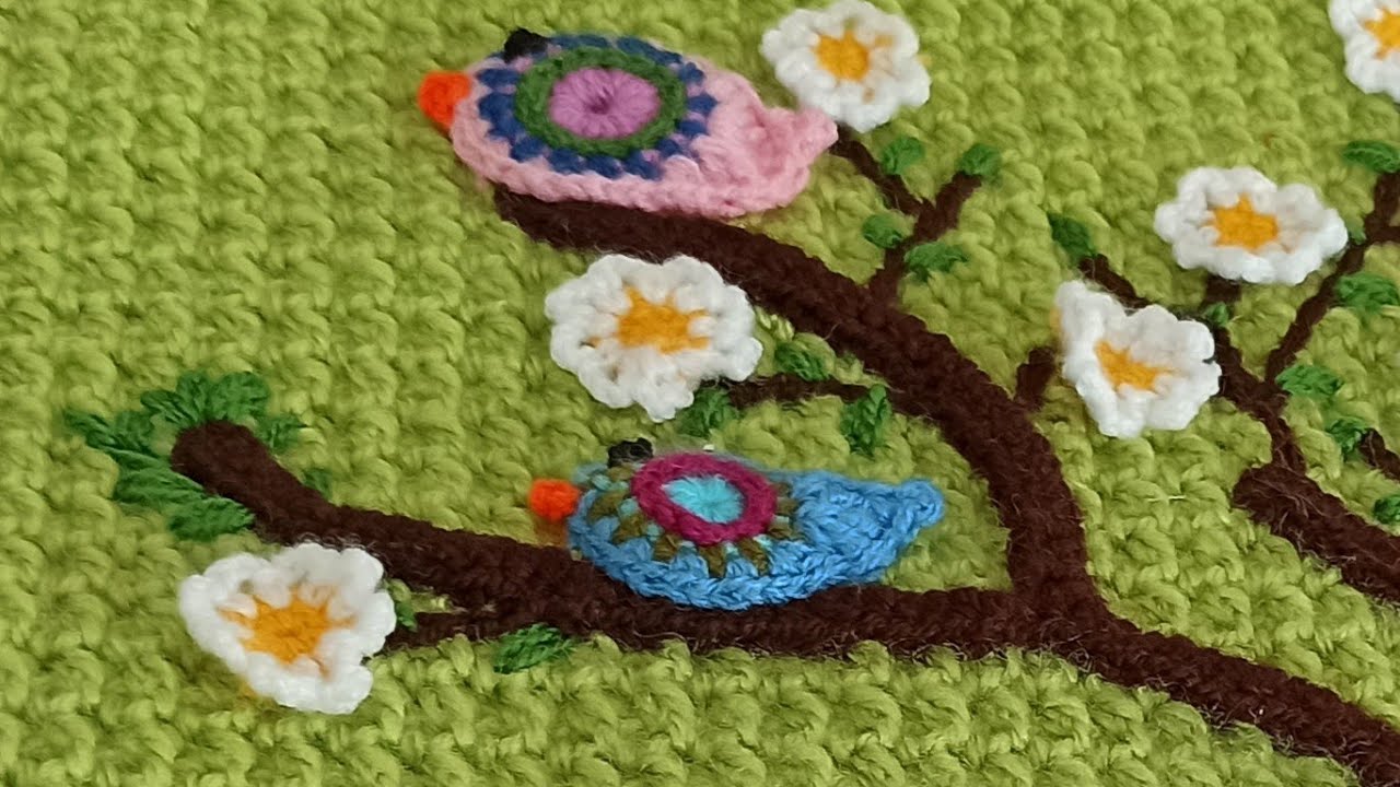 Süslemeler için aplike ağaç 🌲, çiçek🌼 ve kuş 🐦 yapımı.
