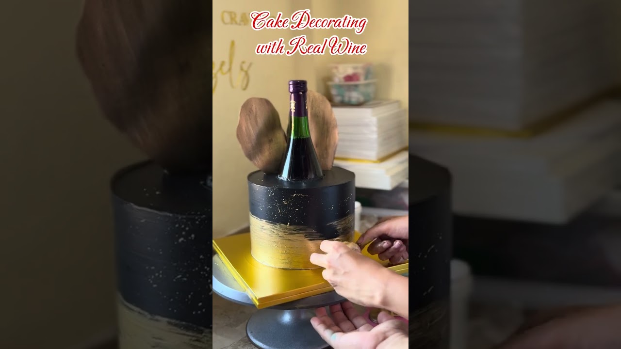 Real Wine Cake Decorating Video #cakewine #winecake #cakedecorating 