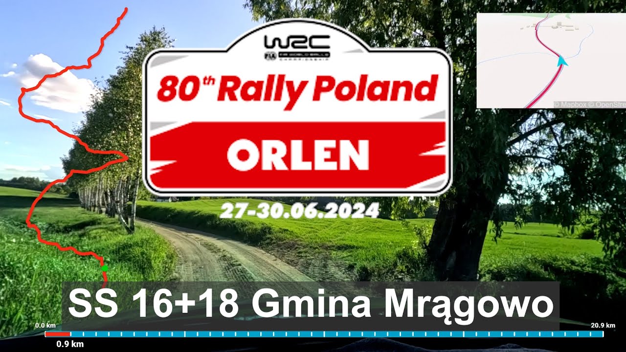 WRC Rally Poland 2024 SS 16/18 Gmina Mrągowo stage onboard recce video
