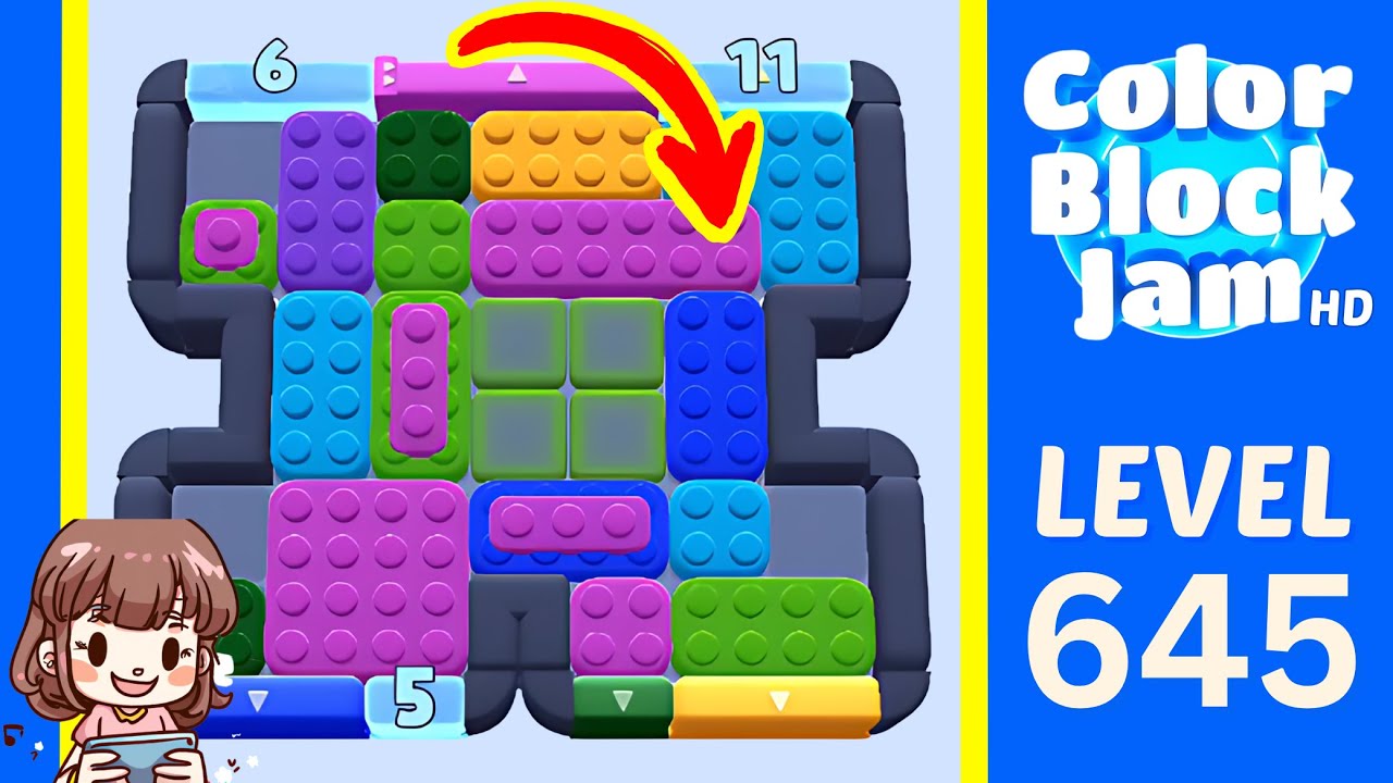 Color Block Jam Level 645 Solution Walkthrough