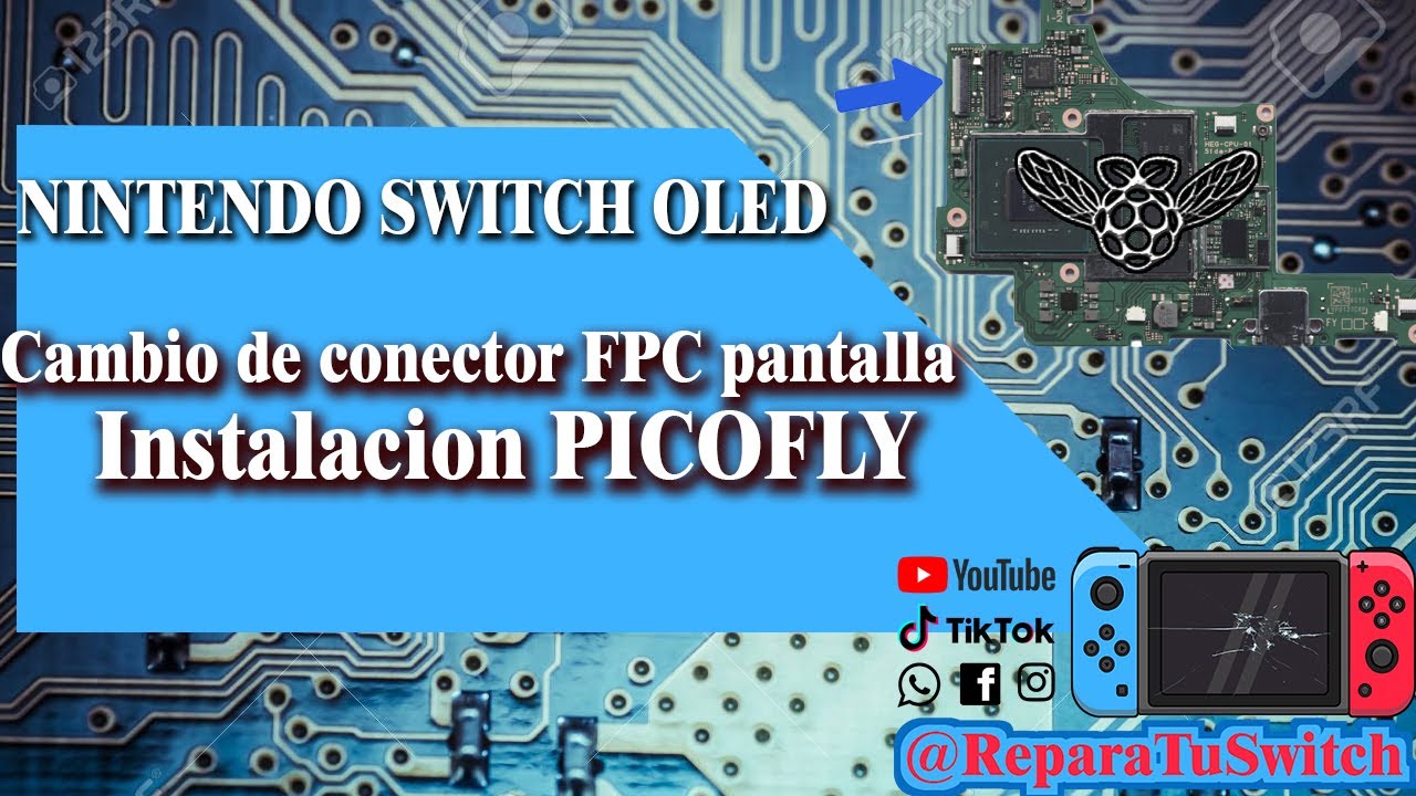 NS OLED Corto Linea 3,3V- CAMBIO CONECTOR FPC PANTALLA-INSTALACION PICOFLY