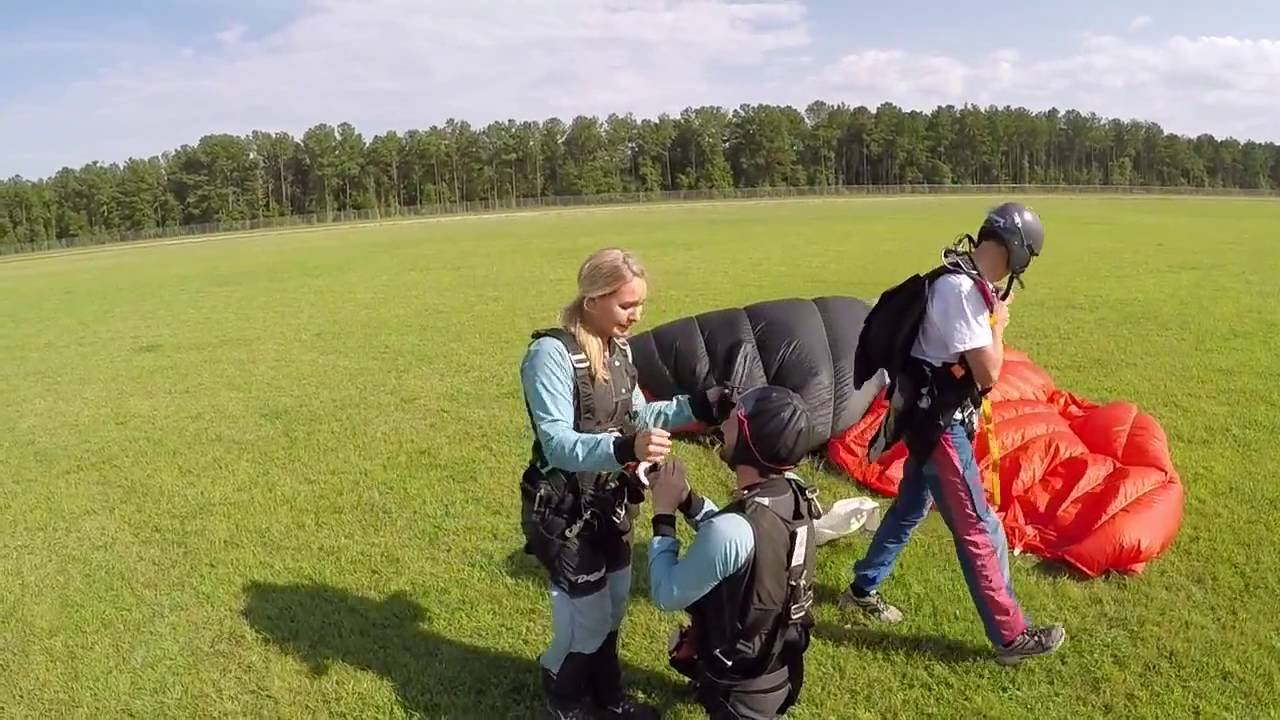 Skydiving Proposal at Skydive Carolina - Jeremy Clements and Cortney Dryden