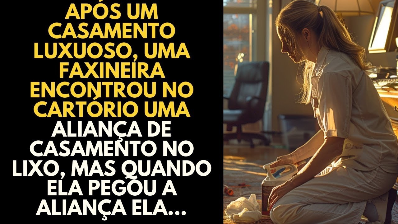 Após um casamento luxuoso, uma faxineira encontrou no cartório uma aliança de casamento no lixo