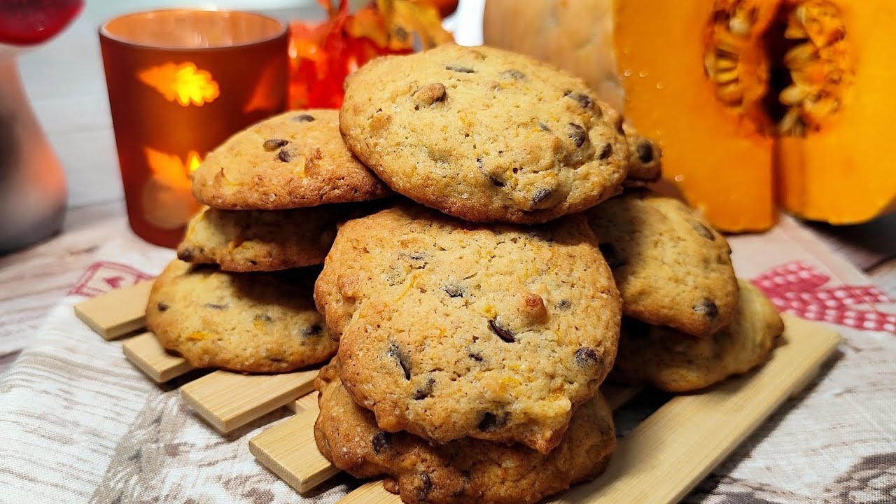 Cookies alla Zucca Morbidi e Speziati 🎃 Ricetta Facile e Golosa per l’Autunno🍁🍂