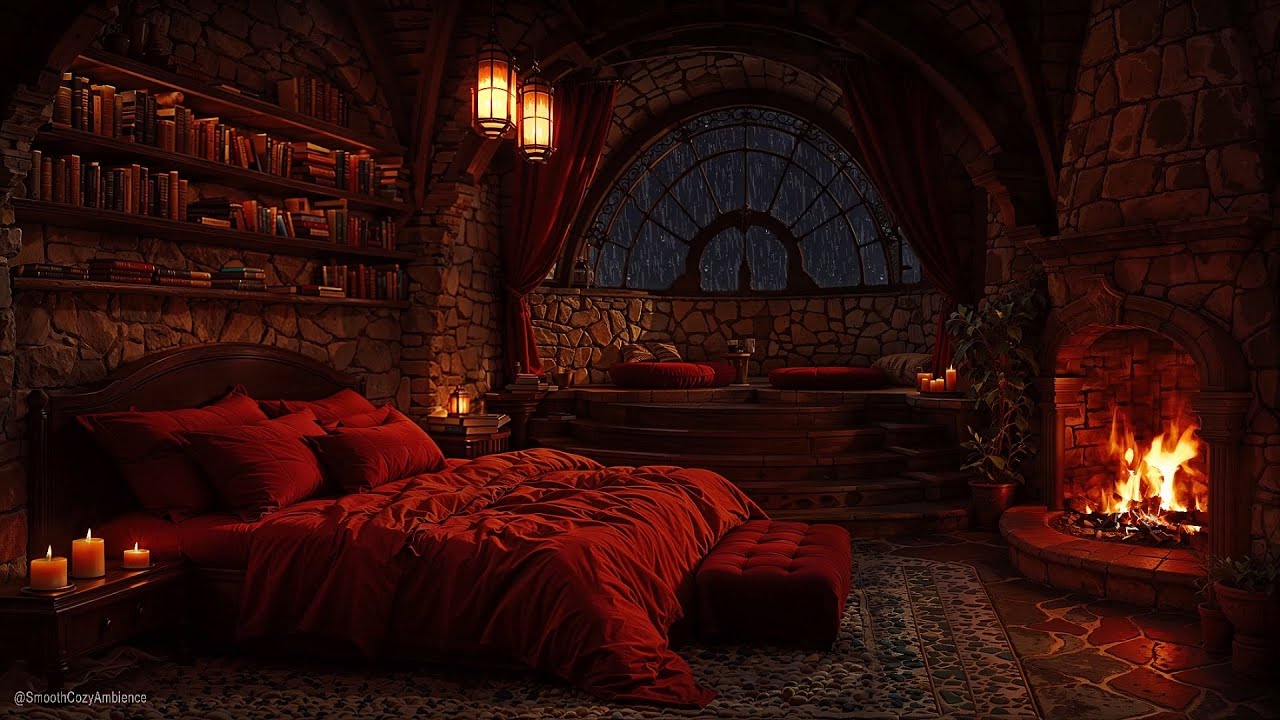 Cozy Castle Thunderstorm Ambience – Rain Sounds for Sleeping