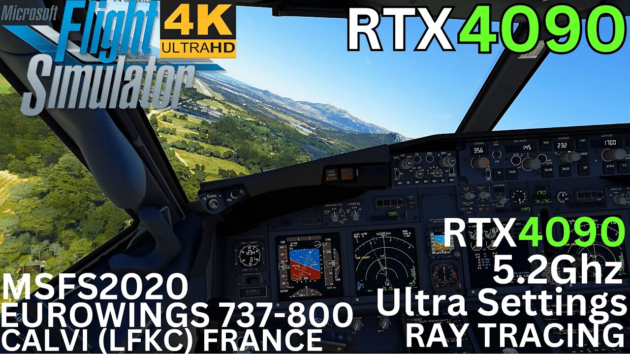 [MSFS RTX 4090] Insane Turbulent Visual Approach Landing In Calvi (LFKC) France [Ultra Settings] 4K