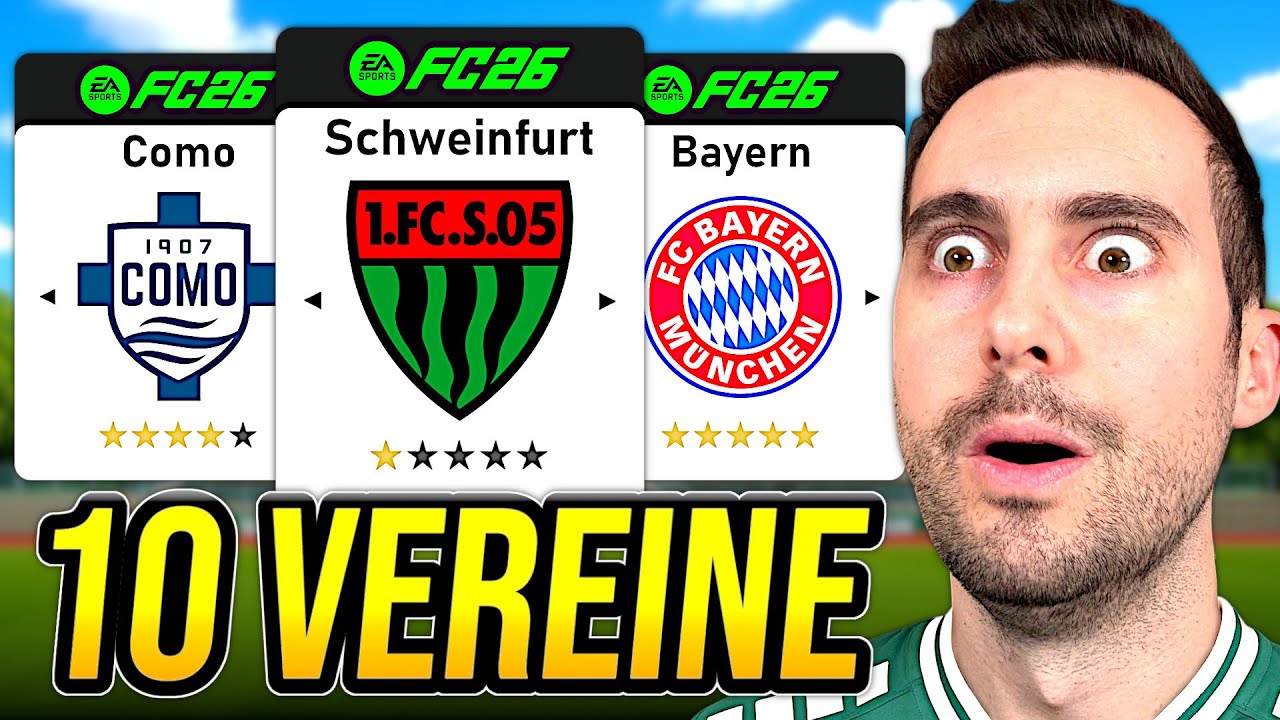 10 BESTE VEREINE f&uuml;r den FC 26 Karrieremodus!! 🆕😍
