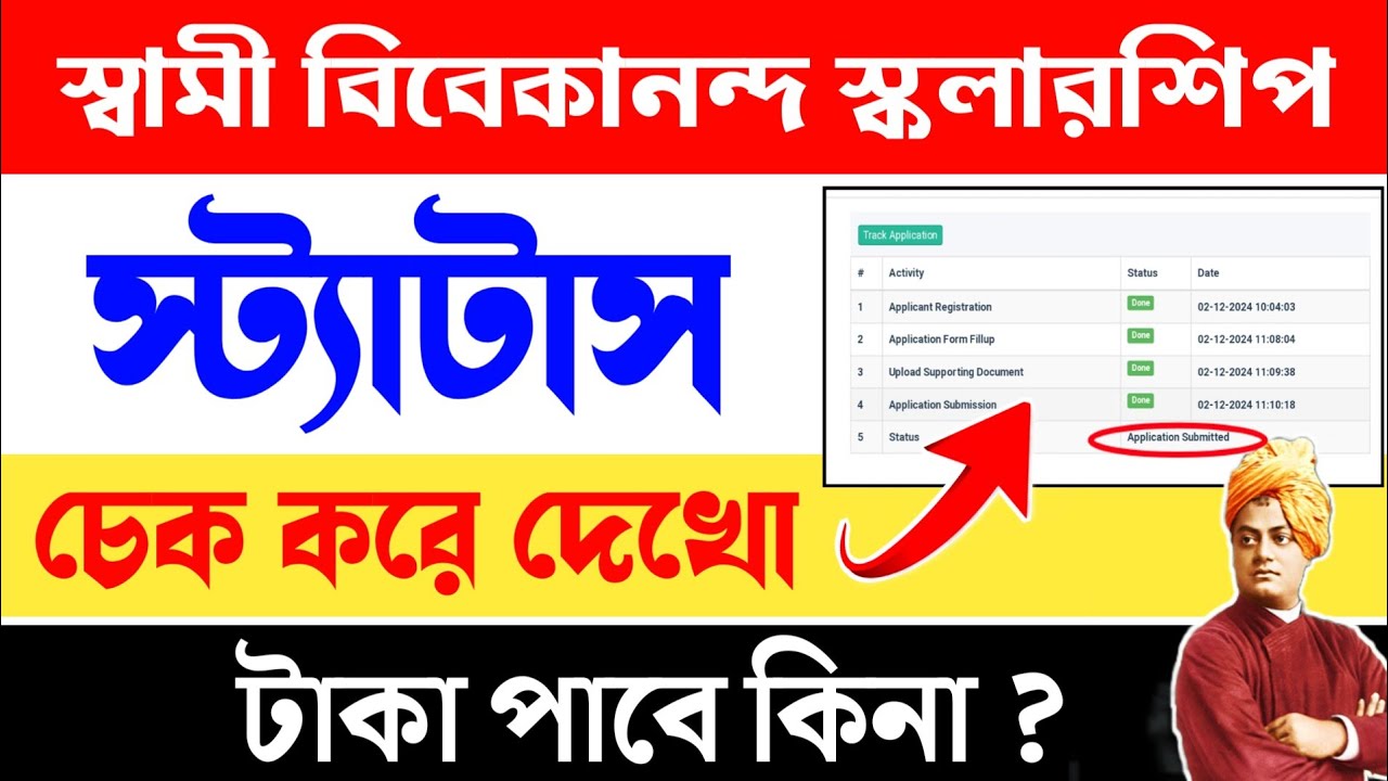 how to check svmcm scholarship status 2024 | swami vivekananda scholarship 2024-25 status check