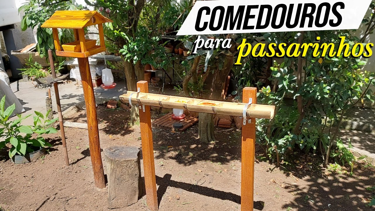 COMEDOURO tipo Casinha e Bambu para pássaros – fácil, prático e barato!!