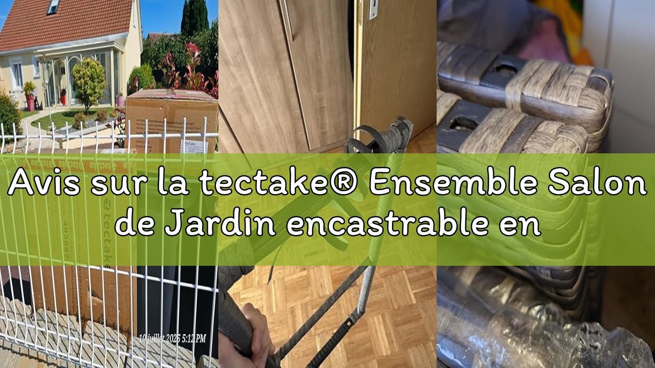 Avis sur la tectake® Ensemble Salon de Jardin encastrable en Poly Rotin 2 Personnes Ensemble Fauteui