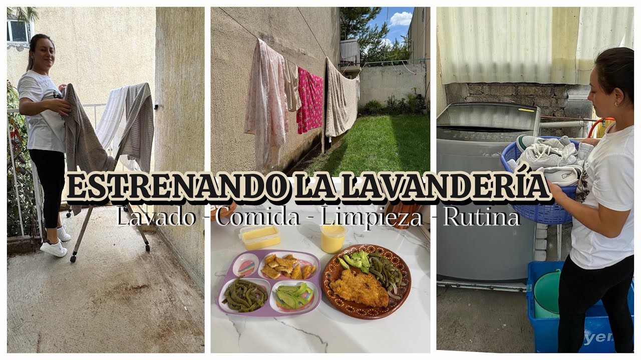 ESTRENANDO LA LAVANDERÍA ⛅️✅Tendedero plegable || COBIJAS || COMIDA || MAMÁ✨