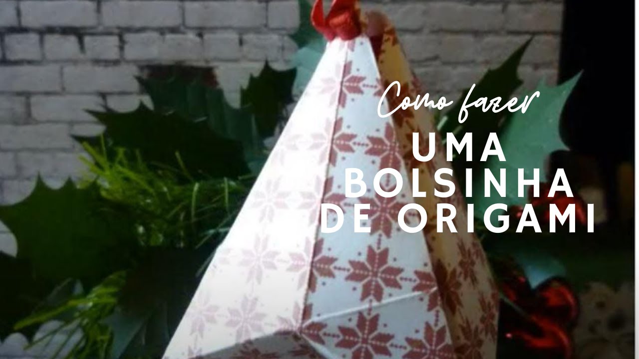 Bolsinha de Origami - Decora&ccedil;&atilde;o de Natal / Origami Style Christmas Pouch #Maryvscraps