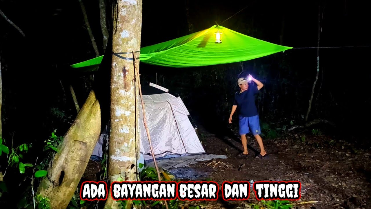 Solo Camping‼️Ada bayangan besar terlihat dari dalam tenda,menyeramkan sekali.
