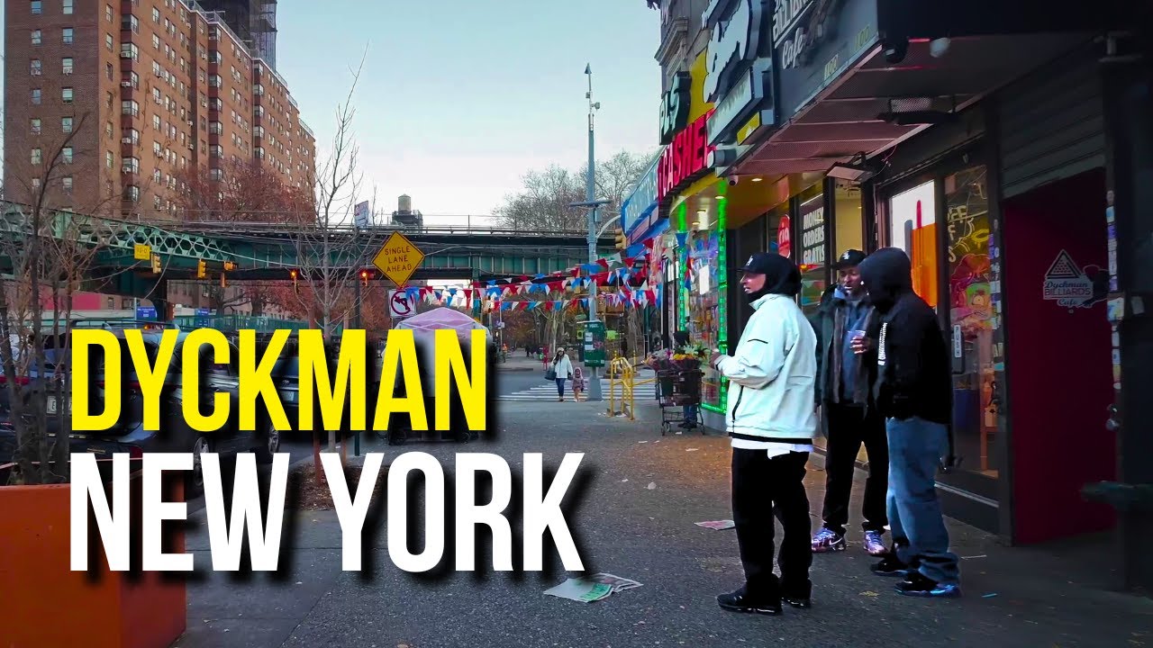 Dyckman Street NYC Walking Tour 4K Uptown Manhattan NYC Real City Sounds