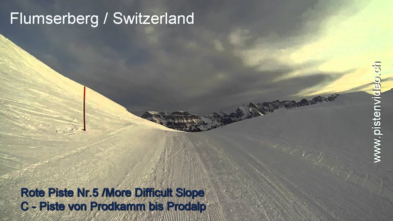 Flumserberg / Pistenvideo rote Piste - C-Piste - Prodkamm - Prodalp Nr 5