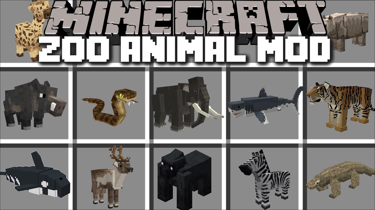 Minecraft TAME AND BUILD A ZOO WITH ANIMALS MOD / DANGEROUS PLUS CREATURES !! Minecraft Mods