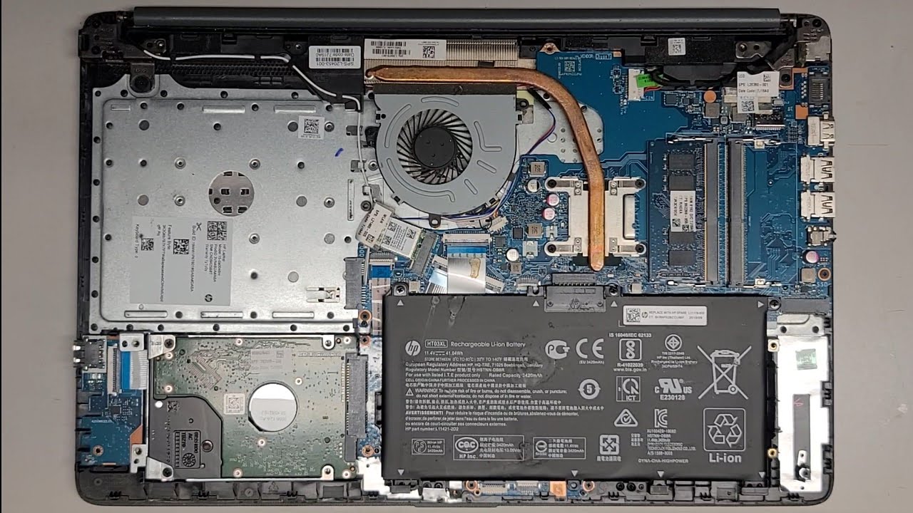 HP Laptop 15-da0046nr Disassembly RAM SSD Hard Drive Upgrade Battery Replacement Repair Quick Look