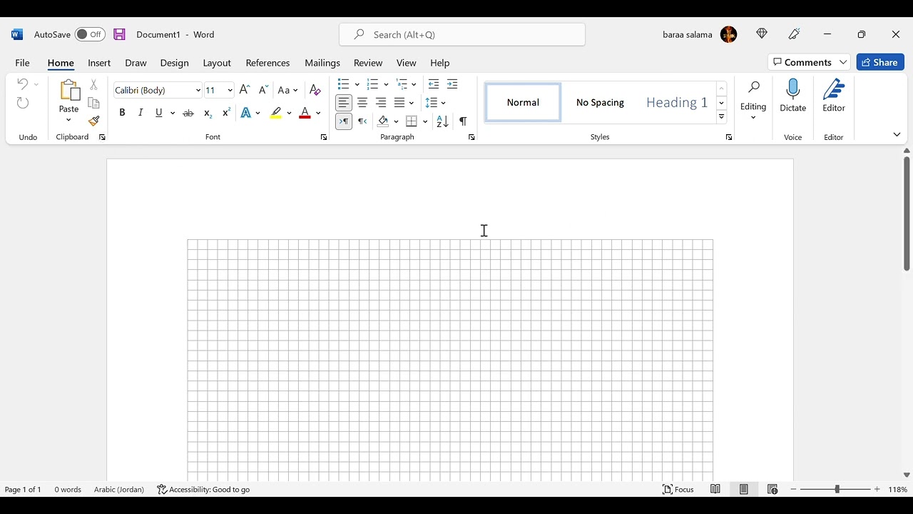 How to remove Grids In Microsoft Word