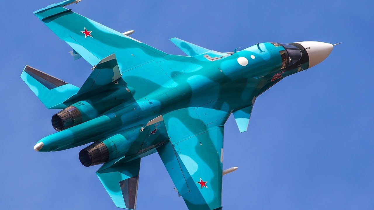 Страшный !! Российский сверхзвуковой бомбардировщик Су-34• запустить ракету • Уничтожить цель