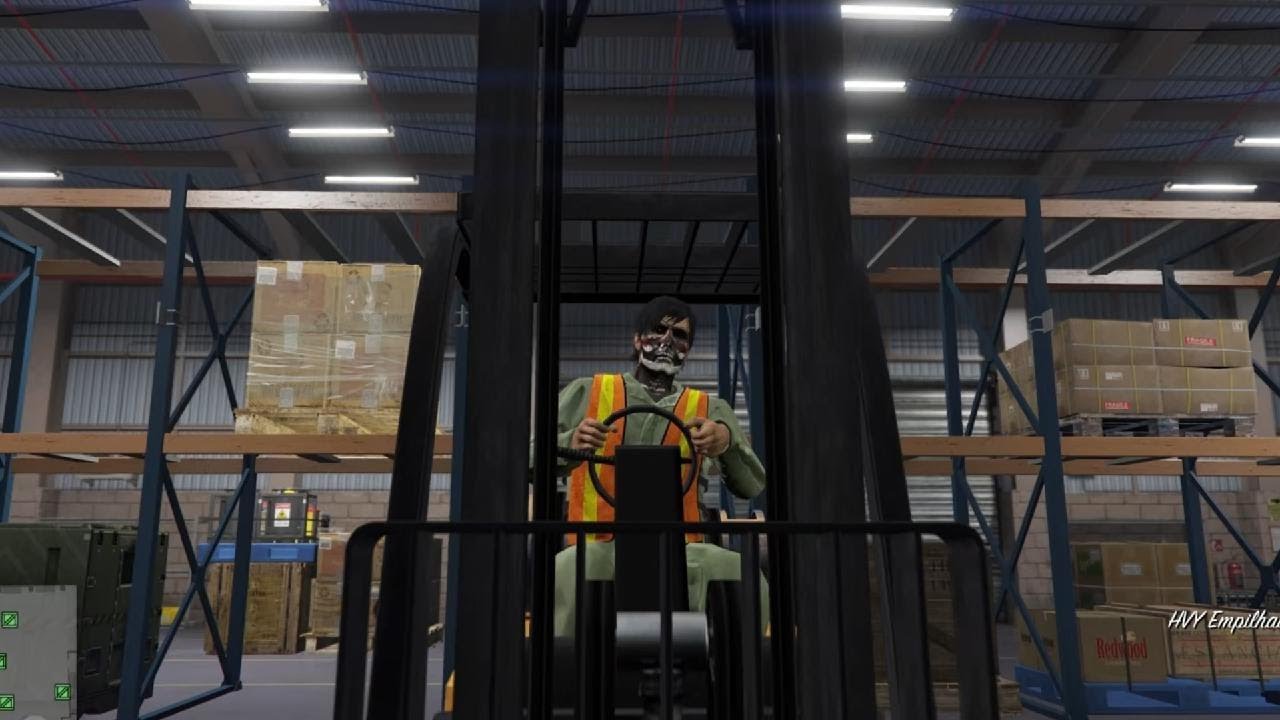 GTA ONLINE -  TRABALHANDO DE  EMPILHADEIRA