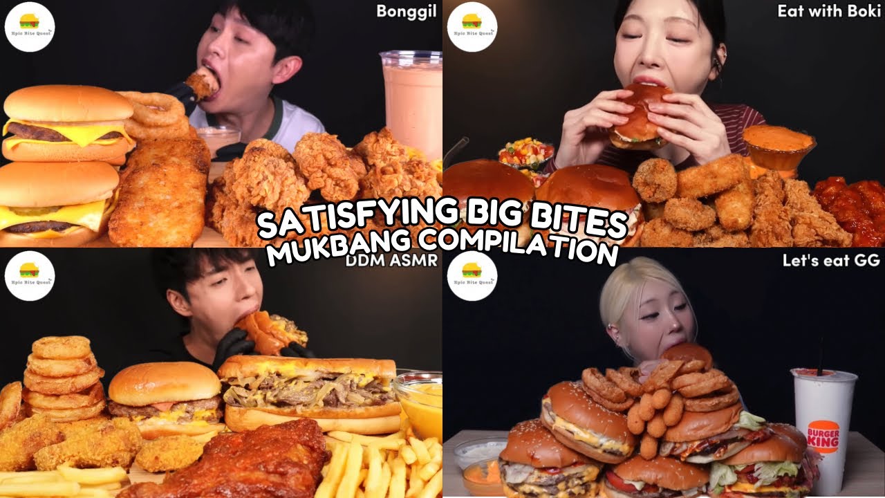 ASMR | SATISFYING BIG BITES MUKBANG COMPILATION |