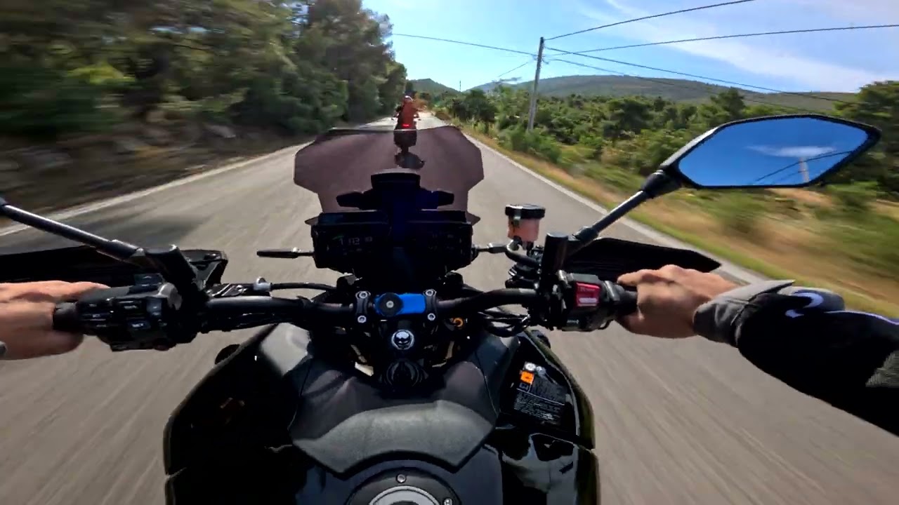 YAMAHA TRACER 9 GT AKRAPOVIC | RAW Video | following friend in Vilia mountain, Greece
