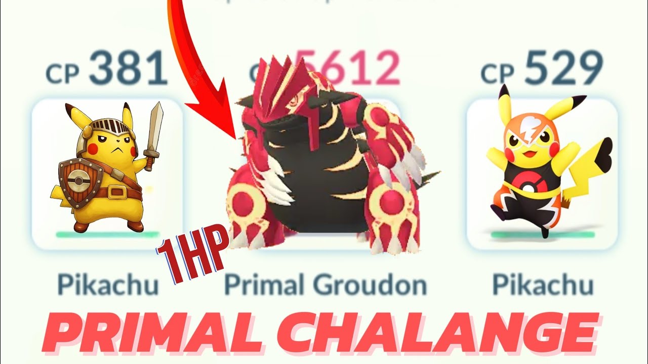 😱 1HP CHALANGE 1vs3 PRIMAL GROUDON BATTLE IN POKEMON GO 
