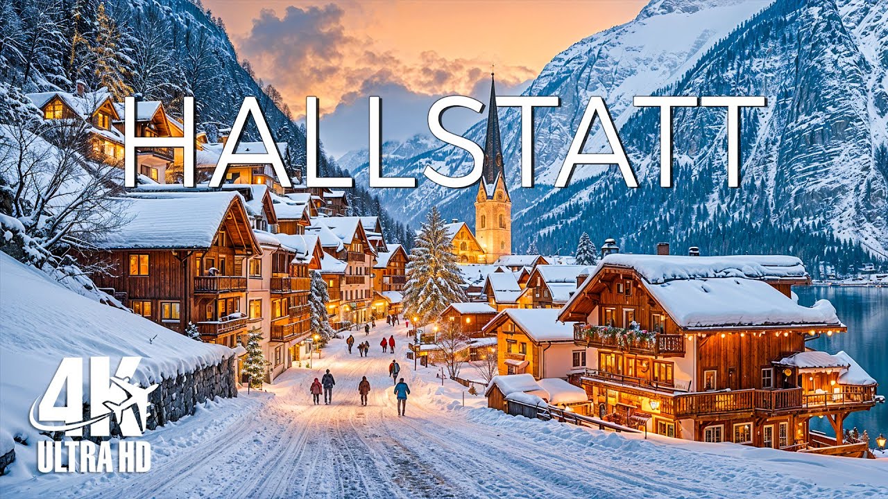 Hallstatt 4K | Fairytale Lakeside Village, Snowy Mountains & Stunning Winter Beauty