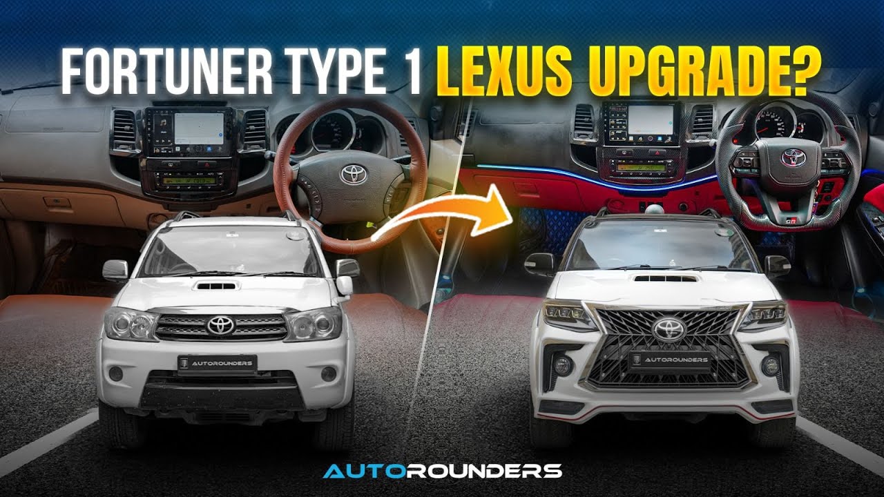 Fortuner Type 1 Gets Full Lexus Makeover with LED Taillights |📍Autorounders