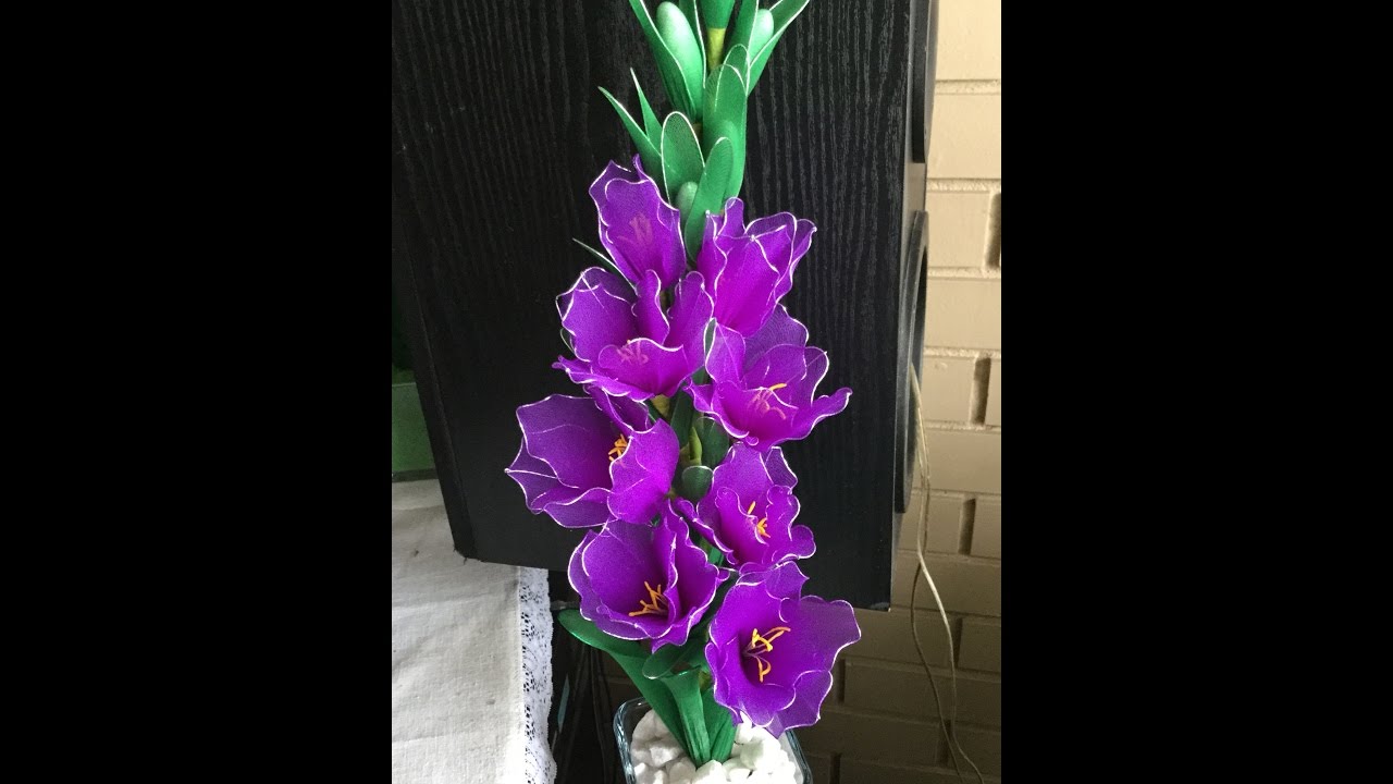 How to make nylon stocking flowers - Gladiolus