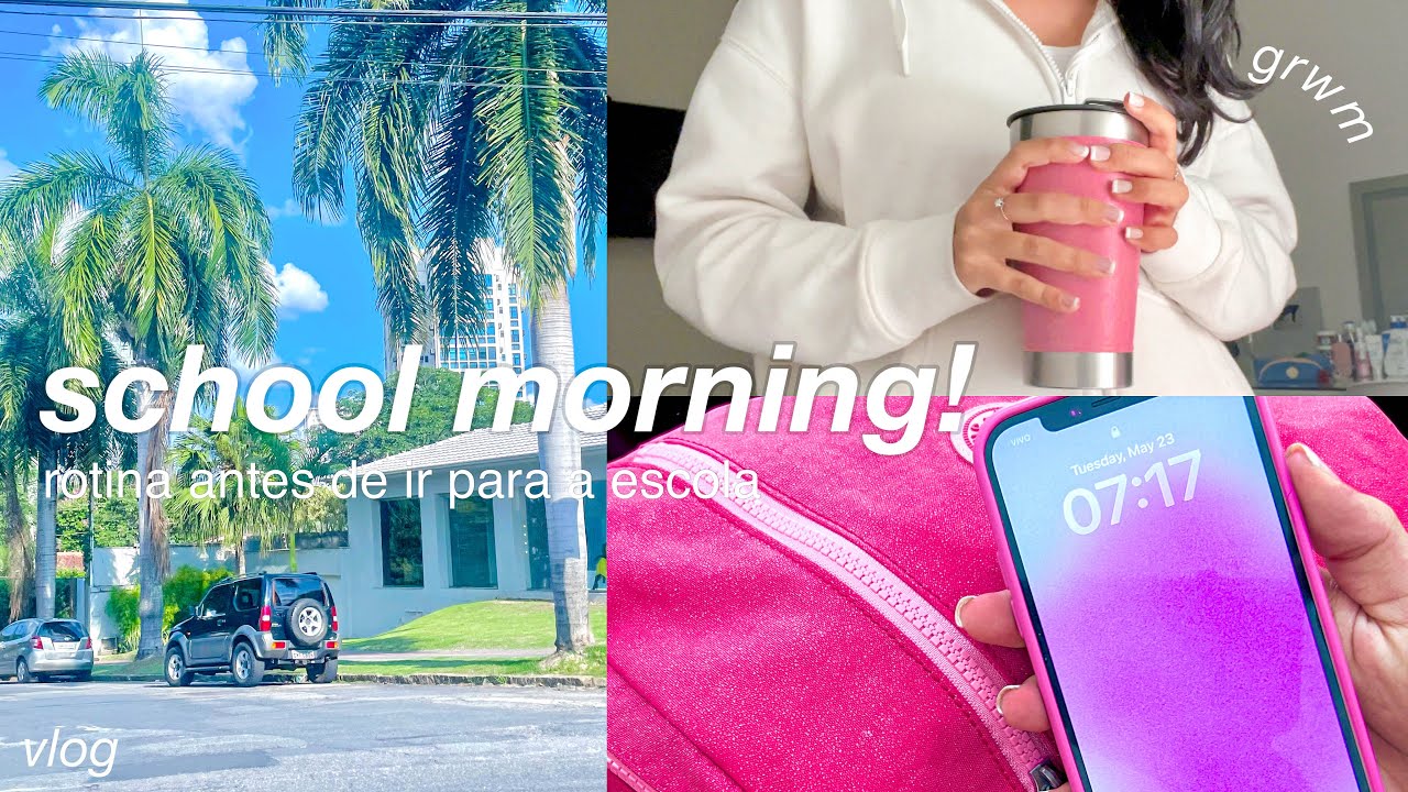 o que eu faço antes de ir pra escola! minha rotina acordando às 5:00AM: arrume-se comigo🛁🎀💕
