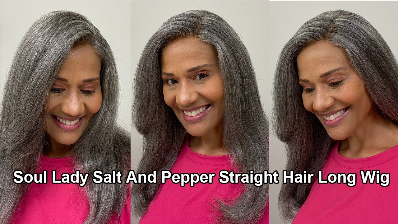Style This Salt And Pepper Wig Straight Hair Long Wig With Me | Soul Lady Wigs x Gray Your Way