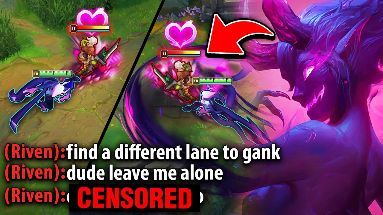 League of Legends but I camp this poor Riven the entire game (SHE LOSES HER MIND)