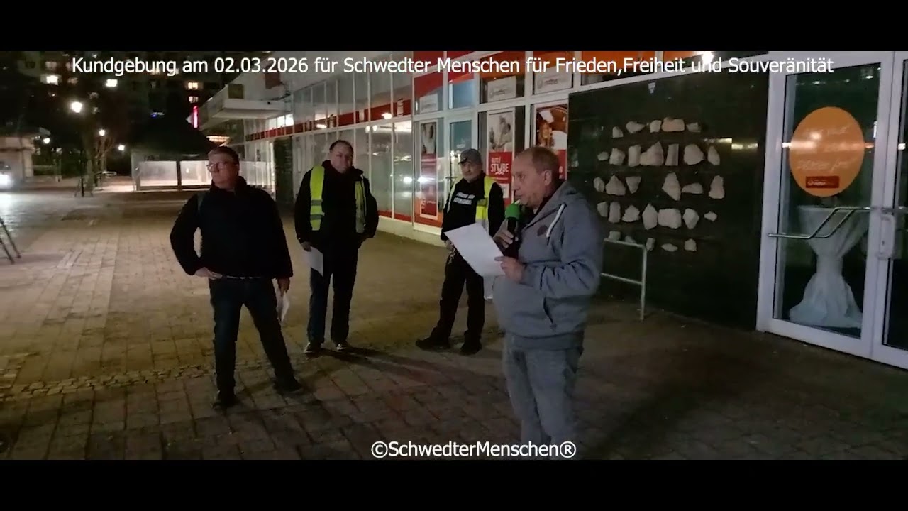 Kundgebung am 02.03.2026 für Schwedter Menschen für Frieden,Freiheit und Souveränität Teil. 2