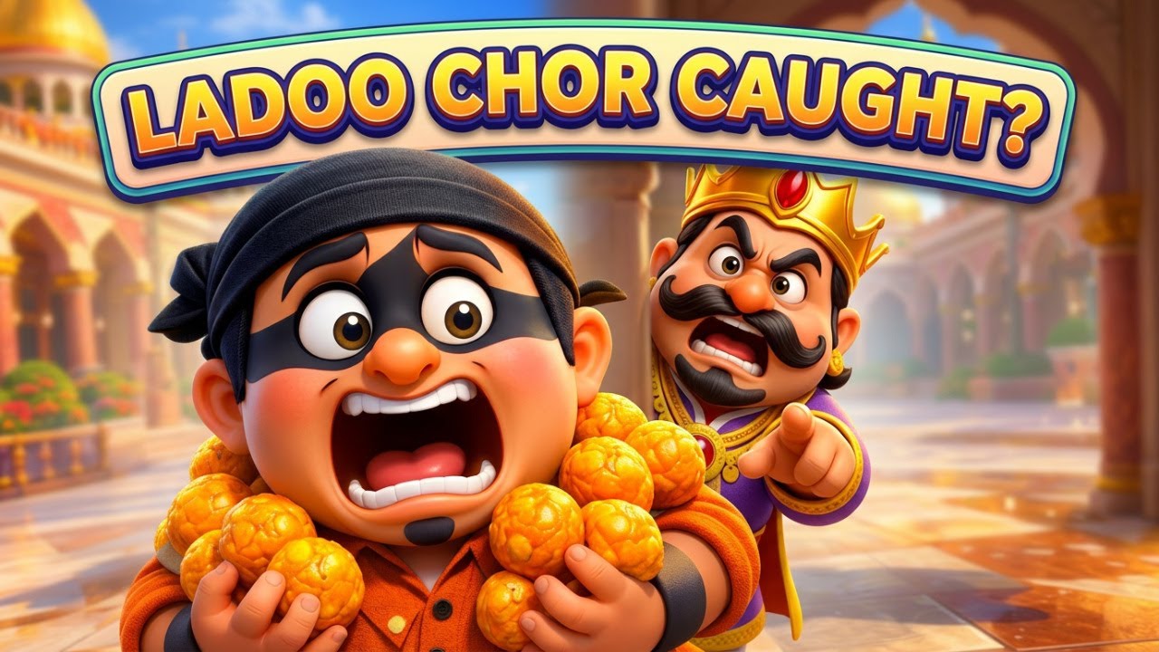 Akkad Bakkad Bambe Bo | अक्कड बक्कड | Funny Ladoo Chor Story | Hindi Nursery Rhymes for Kids Poem
