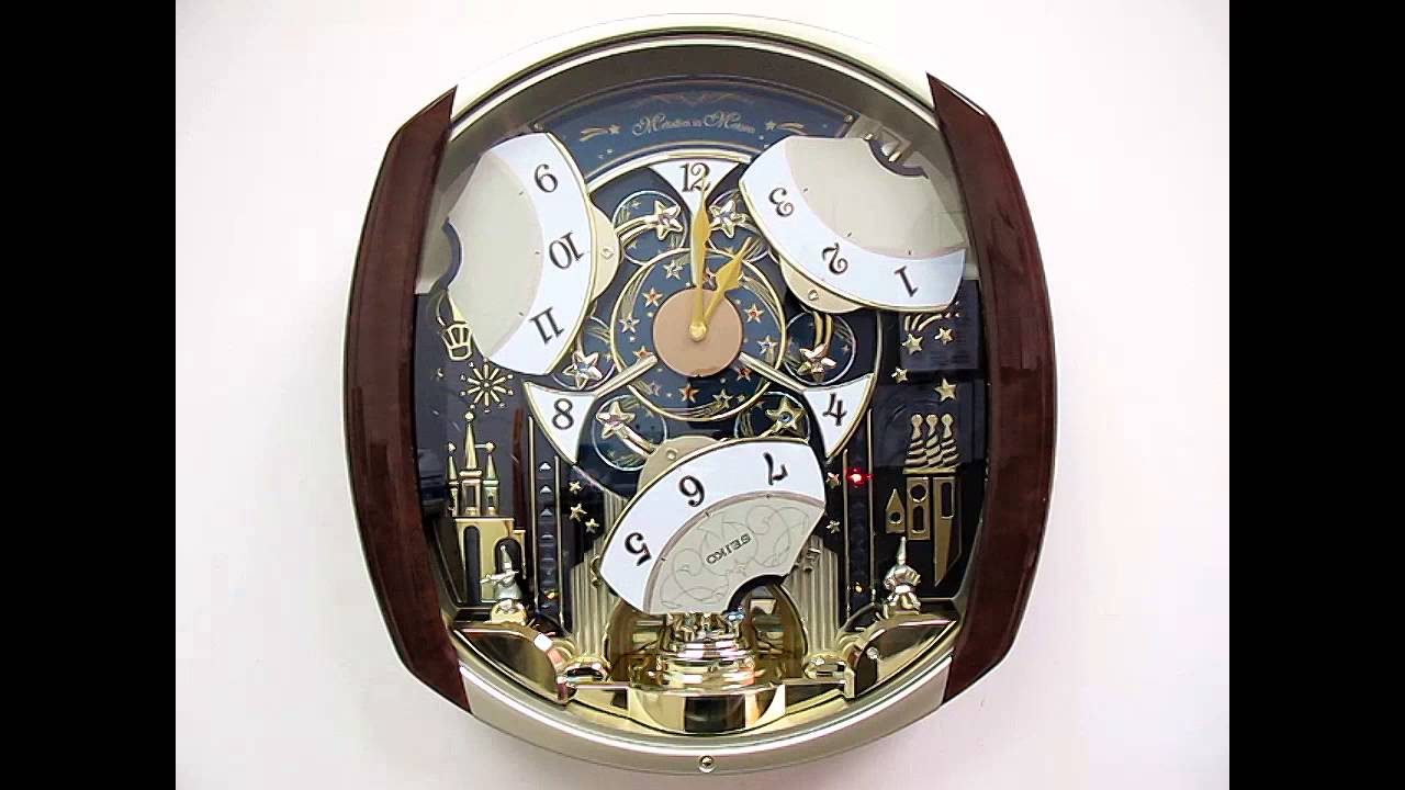 QXM496BRH Seiko Marquis Melodies in Motion Wall Clock - 12 Melodies - Swarovski Accents