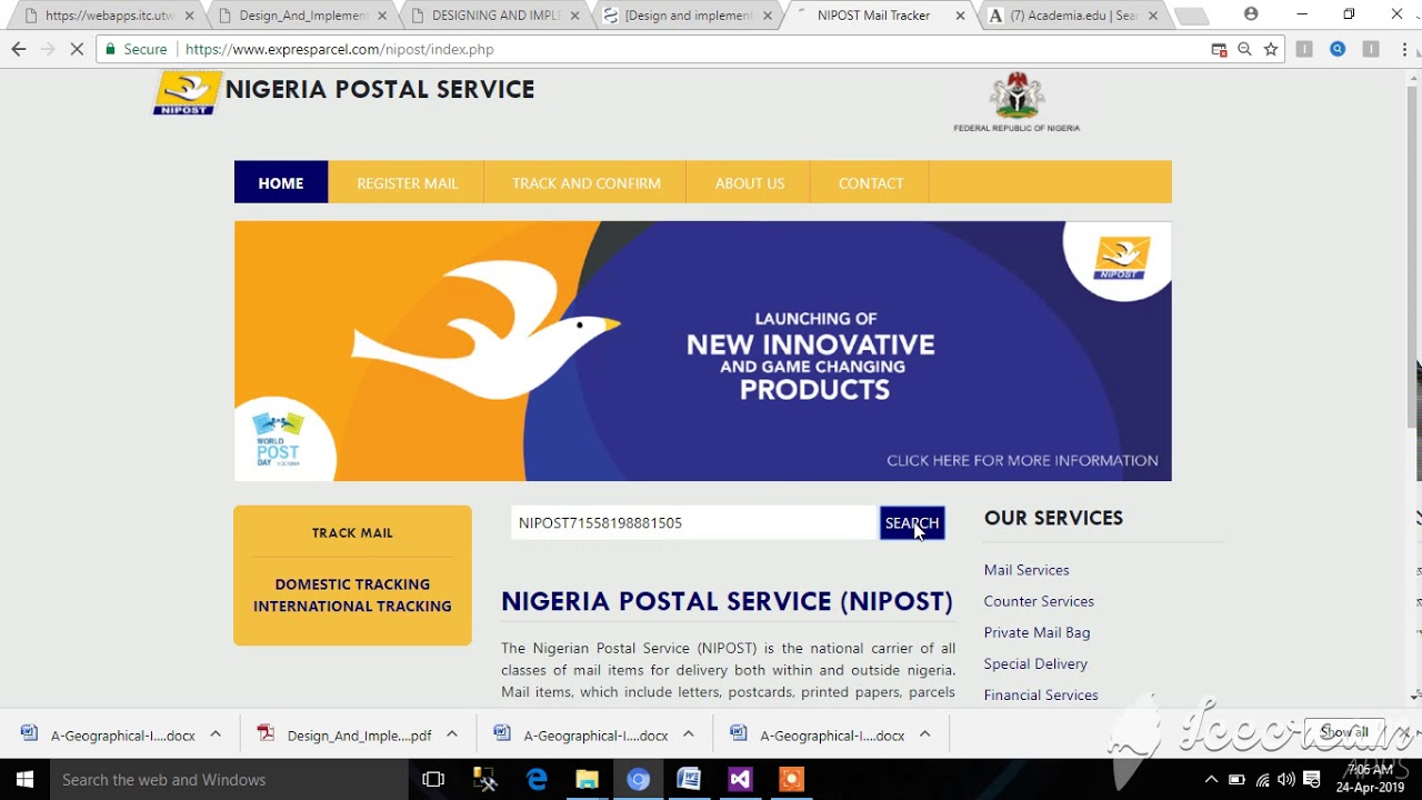 TRACKING MAIL IN NIPOST