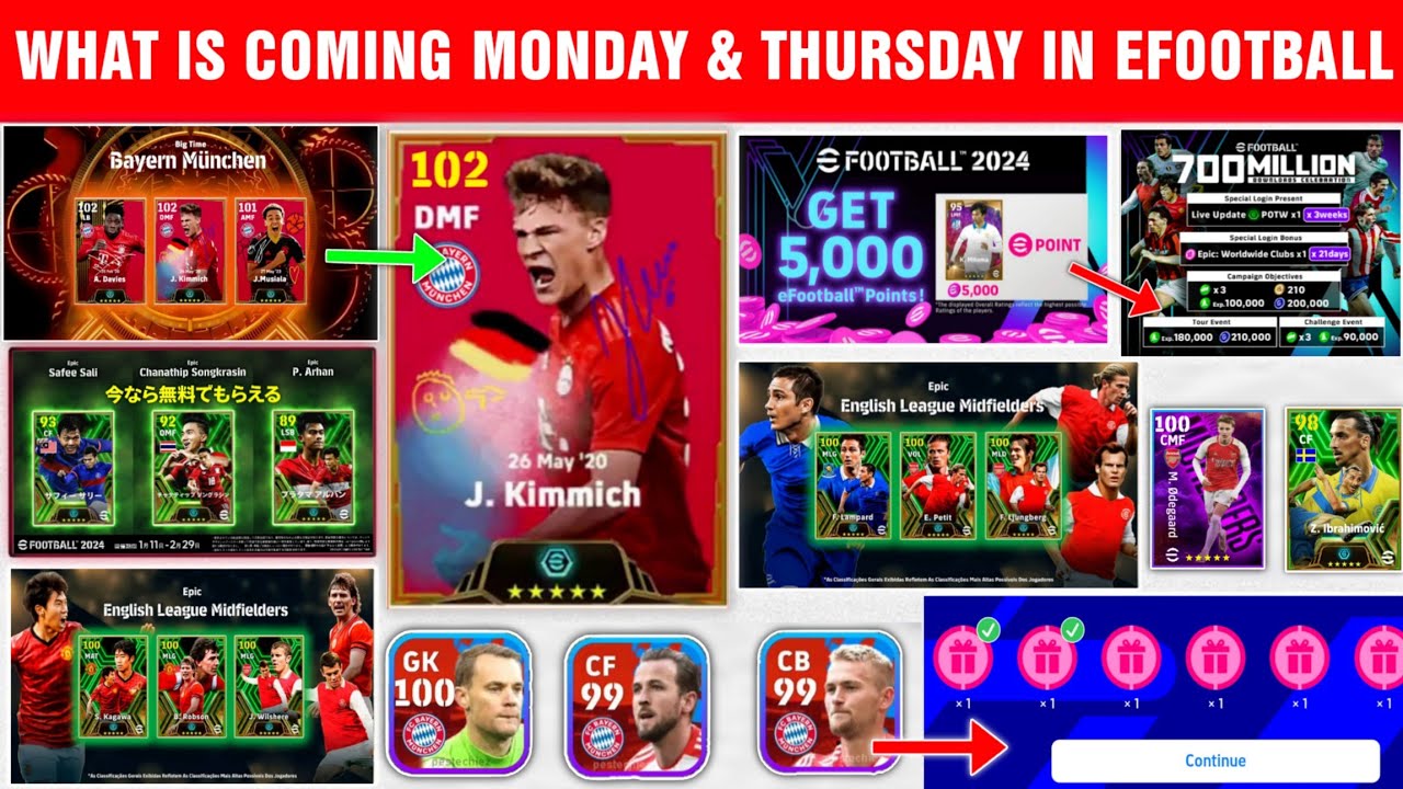 What Is Coming On Monday And Thursday In eFootball 2024 Mobile | Free Epics, Free Booster Potw