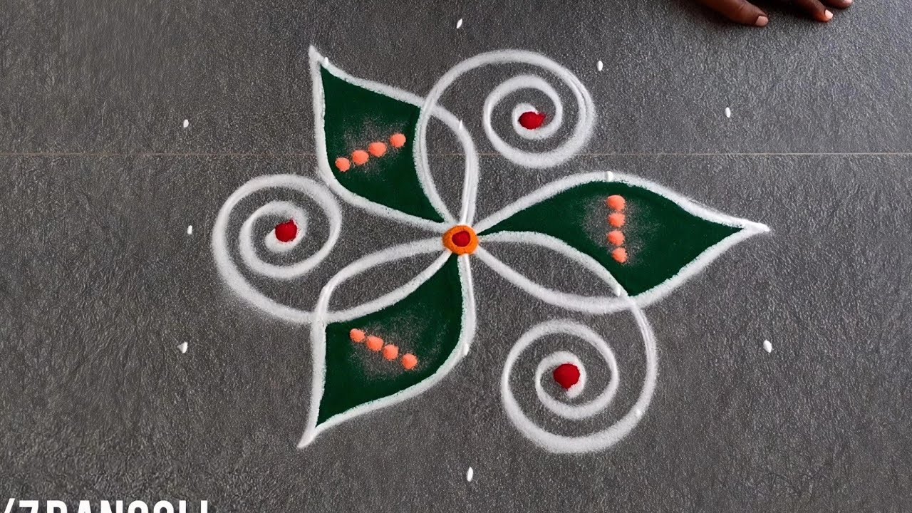 2 Amazing Kolam Design 🌺 24/7 Rangoli 🌿 Creative Daily Muggulu Design 🌺 Beginners Rangoli designs 🌺