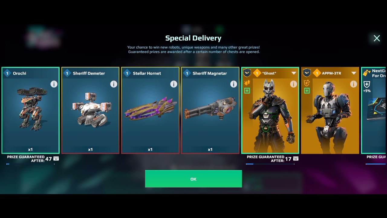 War robots 200 coins special box opening