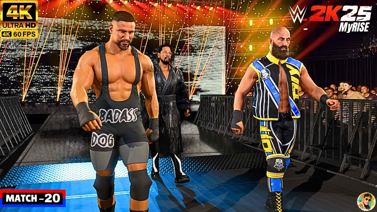 WWE 2K25 MyRISE - Raw Mutiny 3 VS 2 командный матч, геймплей [4K 60FPS ПК] (20 матчей)