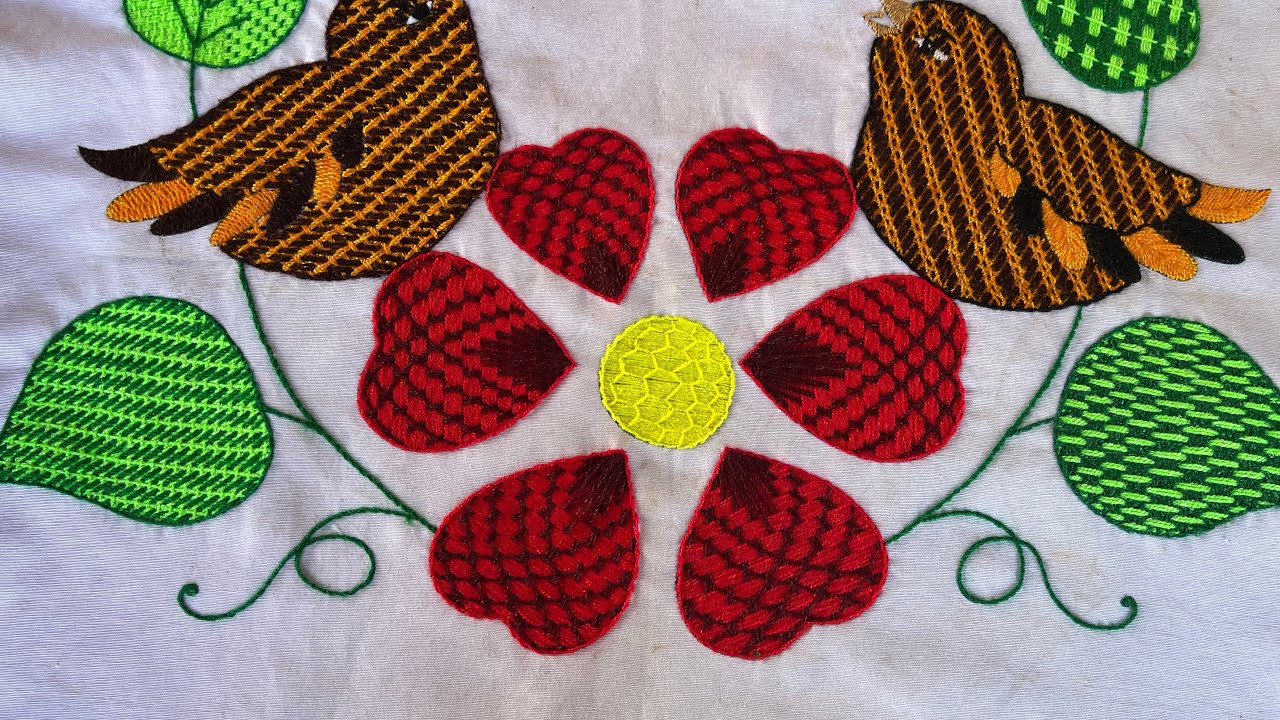 PUNTADA PARA PÉTALOS DE CORAZÓN ♥️. Cómo bordar flores de corazón 💓 @Tus ideas en bordados