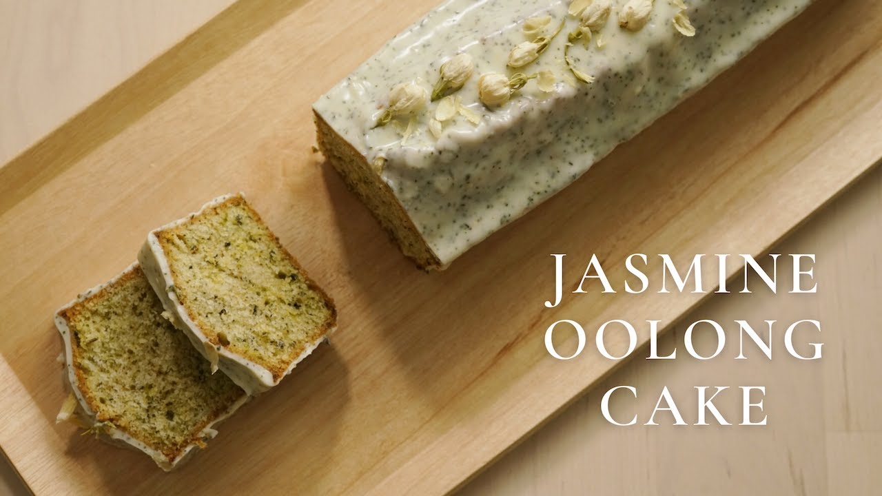 Jasmine Oolong Cake with Oolong Chocolate Glaze | ASMR Baking